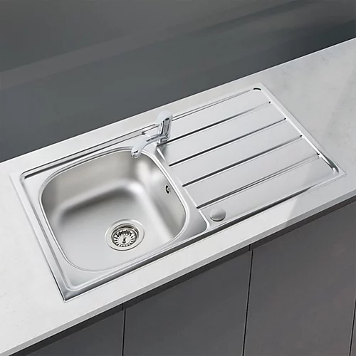 SIA 1.0 Bowl Reversible Stainless Steel Kitchen Sink And Waste Kit W965 X D500mm 3 SIA 1.0 Bowl Reversible Stainless Steel Kitchen Sink And Waste Kit W965 X D500mm