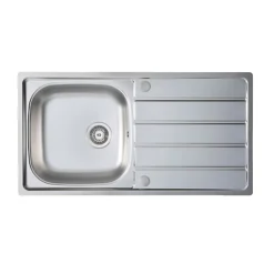 SIA 1.0 Bowl Reversible Stainless Steel Kitchen Sink And Waste Kit W965 X D500mm 8 SIA 1.0 Bowl Reversible Stainless Steel Kitchen Sink And Waste Kit W965 X D500mm -Klim Heating Shop sia 1 0 bowl reversible stainless steel kitchen sink and waste kit w965 x d500mm5056265107997 03c MP
