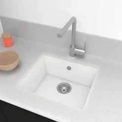 SIA EVOWH 1.0 Bowl White Composite Inset / Undermount Kitchen Sink And Waste Kit 7 SIA EVOWH 1.0 Bowl White Composite Inset / Undermount Kitchen Sink And Waste Kit -Klim Heating Shop sia evowh 1 0 bowl white composite inset undermount kitchen sink and waste kit5056265134009 02c MP