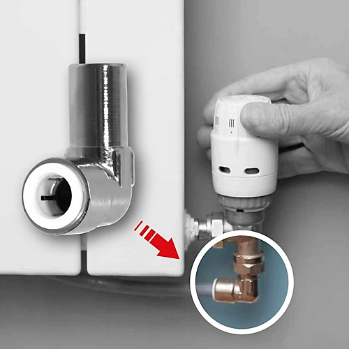 SPARES2GO 15mm X 10mm Pushfit Radiator Valve Chrome Reducing Elbow Stem Compression X 2 4 SPARES2GO 15mm X 10mm Pushfit Radiator Valve Chrome Reducing Elbow Stem Compression X 2 - Image 2