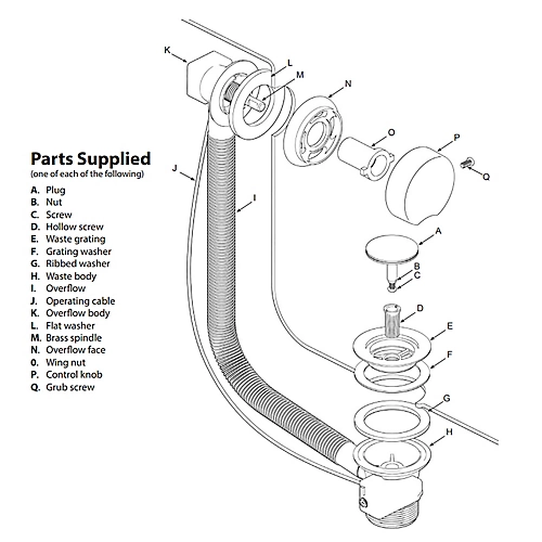 SPARES2GO Bath Waste Combination Plug 40mm 1.5" Overflow Pop Up Trap (Black) 5 SPARES2GO Bath Waste Combination Plug 40mm 1.5" Overflow Pop Up Trap (Black) - Image 3
