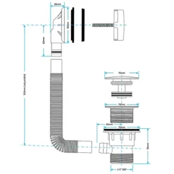 SPARES2GO Clicker Bath Waste Plug 40mm 1.5" Combination Click Clack Overflow (Silver) 7 SPARES2GO Clicker Bath Waste Plug 40mm 1.5" Combination Click Clack Overflow (Silver) -Klim Heating Shop spares2go clicker bath waste plug 40mm 1 5 combination click clack overflow silver 5057817608894 02c MP