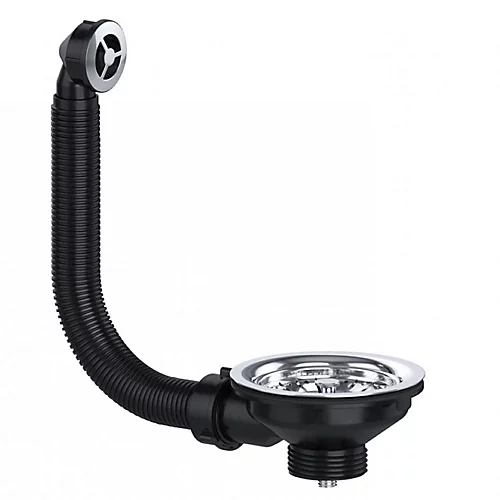 SPARES2GO Sink Strainer Basket Round Overflow Waste Drain Plug Chrome Plated Stainless Steel Kitchen Bathroom Basin (40mm, 1 1/2") 3 SPARES2GO Sink Strainer Basket Round Overflow Waste Drain Plug Chrome Plated Stainless Steel Kitchen Bathroom Basin (40mm, 1 1/2")