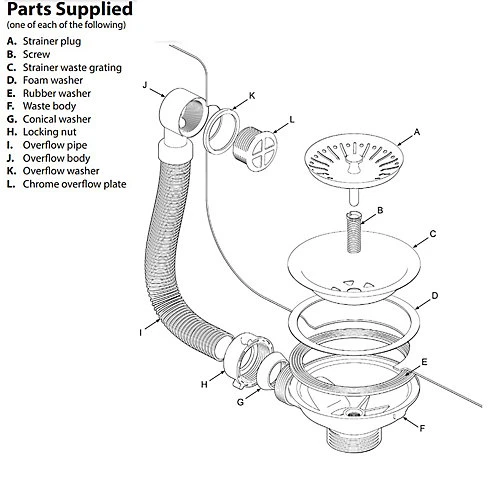 SPARES2GO Sink Strainer Basket Round Overflow Waste Drain Plug Chrome Plated Stainless Steel Kitchen Bathroom Basin (40mm, 1 1/2") 5 SPARES2GO Sink Strainer Basket Round Overflow Waste Drain Plug Chrome Plated Stainless Steel Kitchen Bathroom Basin (40mm, 1 1/2") - Image 3