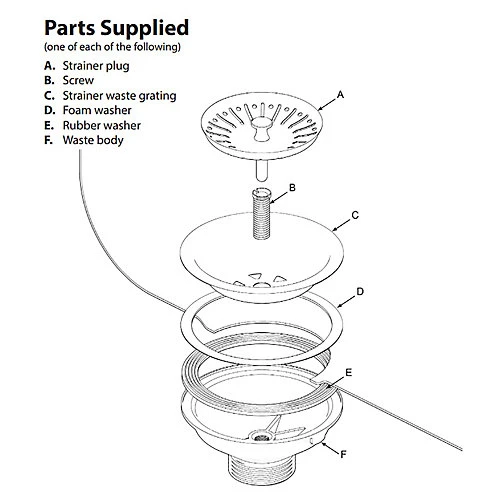SPARES2GO Sink Strainer Basket Waste Drain Plug Chrome Plated Stainless Steel Kitchen Bathroom Basin (40mm, 1 1/2") 5 SPARES2GO Sink Strainer Basket Waste Drain Plug Chrome Plated Stainless Steel Kitchen Bathroom Basin (40mm, 1 1/2") - Image 3