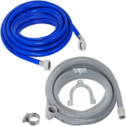SPARES2GO Universal Washing Machine / Dishwasher Fill Hose + Drain Hose Extension Set (5 Metre)