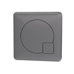 Square Dual Flush Push Button (For Use With Concealed Toilet Cistern - Not Included) - 70mm - Brushed Gunmetal - Balterley