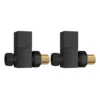 Straight Black Radiator Valves (Square) -Klim Heating Shop straight black radiator valves square 5060996130094 01c MP