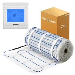 SunStone 2m² Electric Underfloor Heating PVC Sticky Mat With White Touch Thermostat