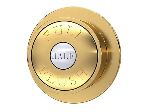 Traditional Dual Flush Push Button (For Use With Concealed Toilet Cistern - Not Included) - 72mm - Brushed Brass - Balterley 3 Traditional Dual Flush Push Button (For Use With Concealed Toilet Cistern - Not Included) - 72mm - Brushed Brass - Balterley
