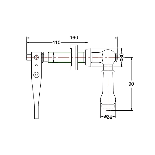 Traditional Gold Ceramic WC Toilet Cistern Lever Flush Handle With Adjustable Lift Arm 4 Traditional Gold Ceramic WC Toilet Cistern Lever Flush Handle With Adjustable Lift Arm - Image 2
