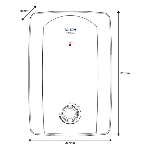Triton Instaflow 7.7kw Instantaneous Hot Water Heater Under Sink Multi Point 4 Triton Instaflow 7.7kw Instantaneous Hot Water Heater Under Sink Multi Point - Image 2