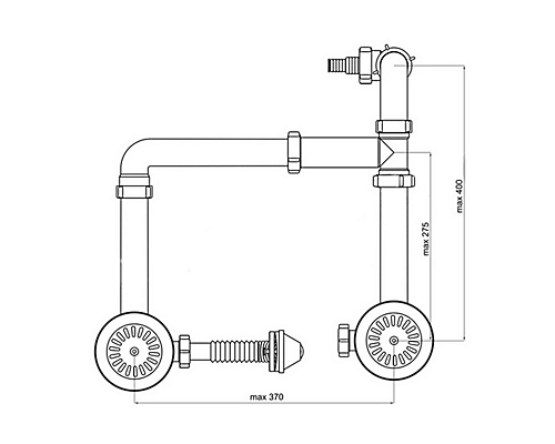Tycner 115mm Stainless Steel Double Bowl Kitchen Sink Waste Kit And U Trap Sink Strainer 4 Tycner 115mm Stainless Steel Double Bowl Kitchen Sink Waste Kit And U Trap Sink Strainer - Image 2