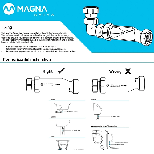 Universal Self Sealing Waste Valve Trap For Bath 40mm 1/2" BSP 4 Universal Self Sealing Waste Valve Trap For Bath 40mm 1/2" BSP - Image 2