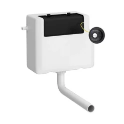 Universal Water Saving Dual Flush Bottom Inlet Concealed Cistern & Traditional Push Button - Matt Black - Balterley