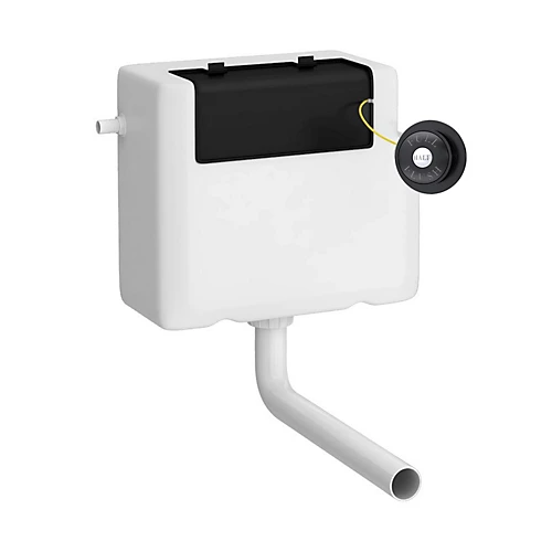 Universal Water Saving Dual Flush Bottom Inlet Concealed Cistern & Traditional Push Button - Matt Black - Balterley 3 Universal Water Saving Dual Flush Bottom Inlet Concealed Cistern & Traditional Push Button - Matt Black - Balterley