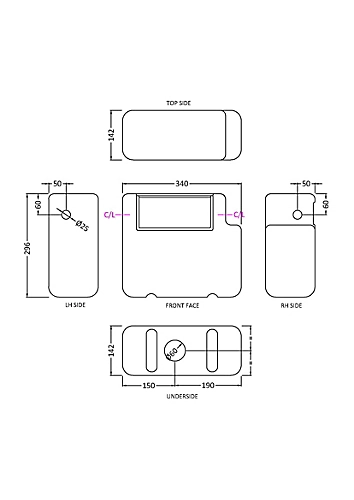 Universal Water Saving Dual Flush Side Inlet Concealed Cistern & Round Push Button - Chrome/White - Balterley 4 Universal Water Saving Dual Flush Side Inlet Concealed Cistern & Round Push Button - Chrome/White - Balterley - Image 2