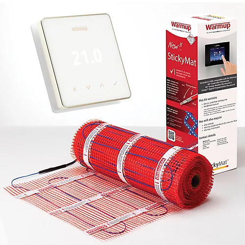 Warmup 1m² Electric Underfloor Heating Sticky Mat & Element WiFi Thermostat - Rose Gold 3 Warmup 1m² Electric Underfloor Heating Sticky Mat & Element WiFi Thermostat - Rose Gold