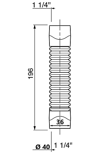 Wirquin 1 1/4" (5/4") Female-Female Solvent Weld Flexible Elbow 196mm Long Connection 4 Wirquin 1 1/4" (5/4") Female-Female Solvent Weld Flexible Elbow 196mm Long Connection - Image 2