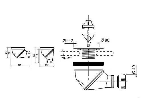 Wirquin Wirquin James Multi Directional Shower Waste Drain 90mm 360 Degree High Flow 4 Wirquin Wirquin James Multi Directional Shower Waste Drain 90mm 360 Degree High Flow - Image 2