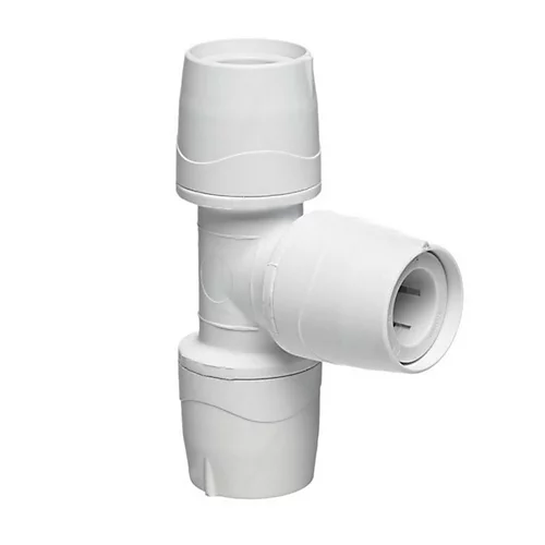 X10 Polypipe PolyMax MAX222 22mm Pushfit Equal Tee White 3 X10 Polypipe PolyMax MAX222 22mm Pushfit Equal Tee White